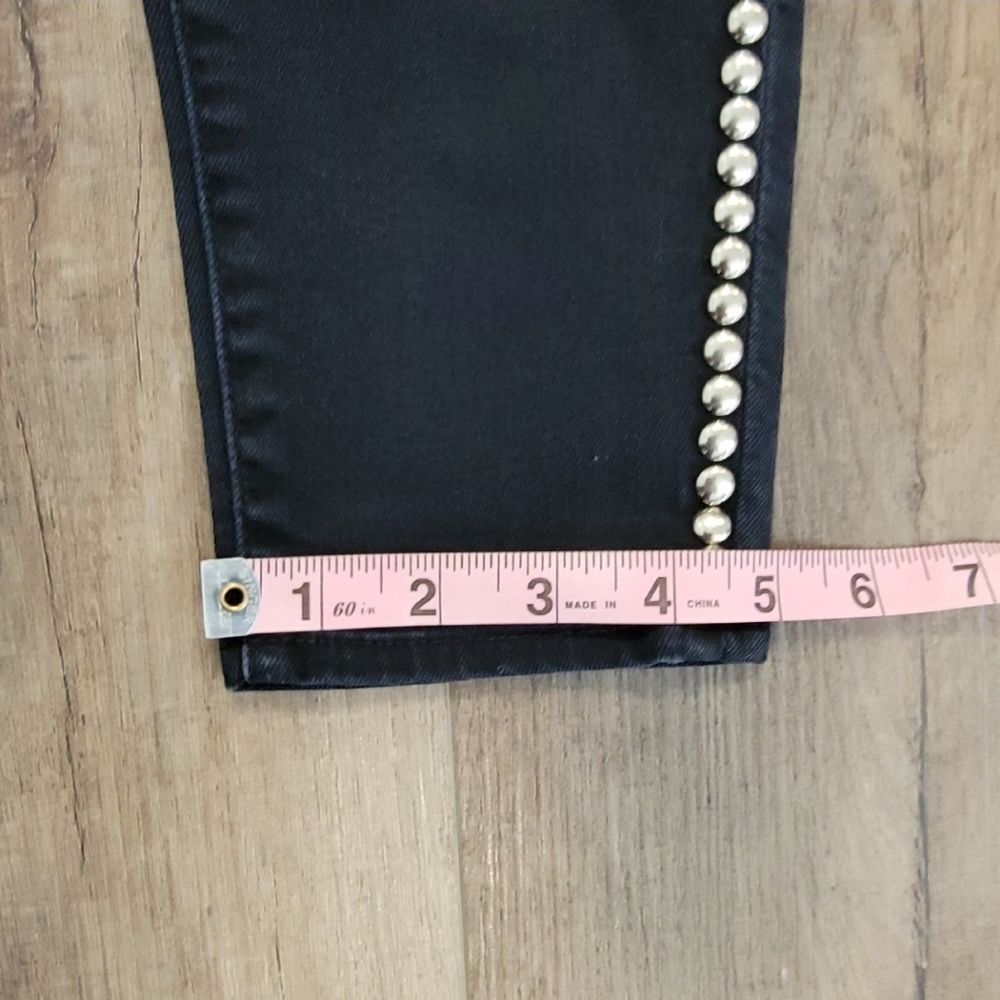 Velvet By Graham Spencer Milla Skinny With Studs Jeans Coal Color Size 24 - Picture 9 of 15